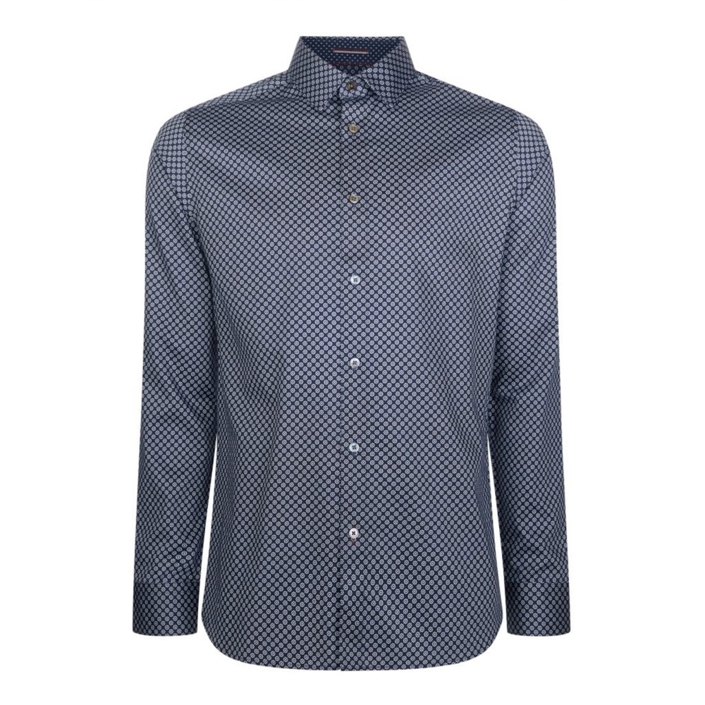 Ted Baker London Appalo Textured Geo Navy Shirt